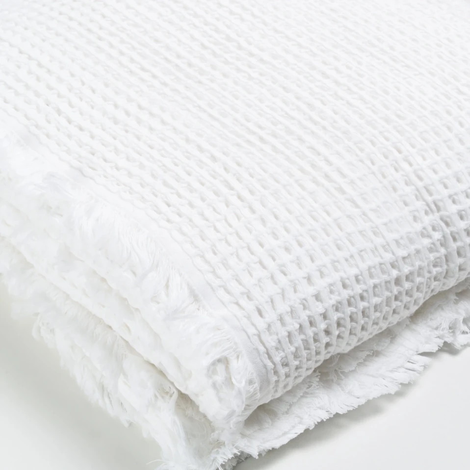 Terra Petek Dokulu Çift Kişilik Yatak Örtüsü Beyaz 220x240 cm - 4