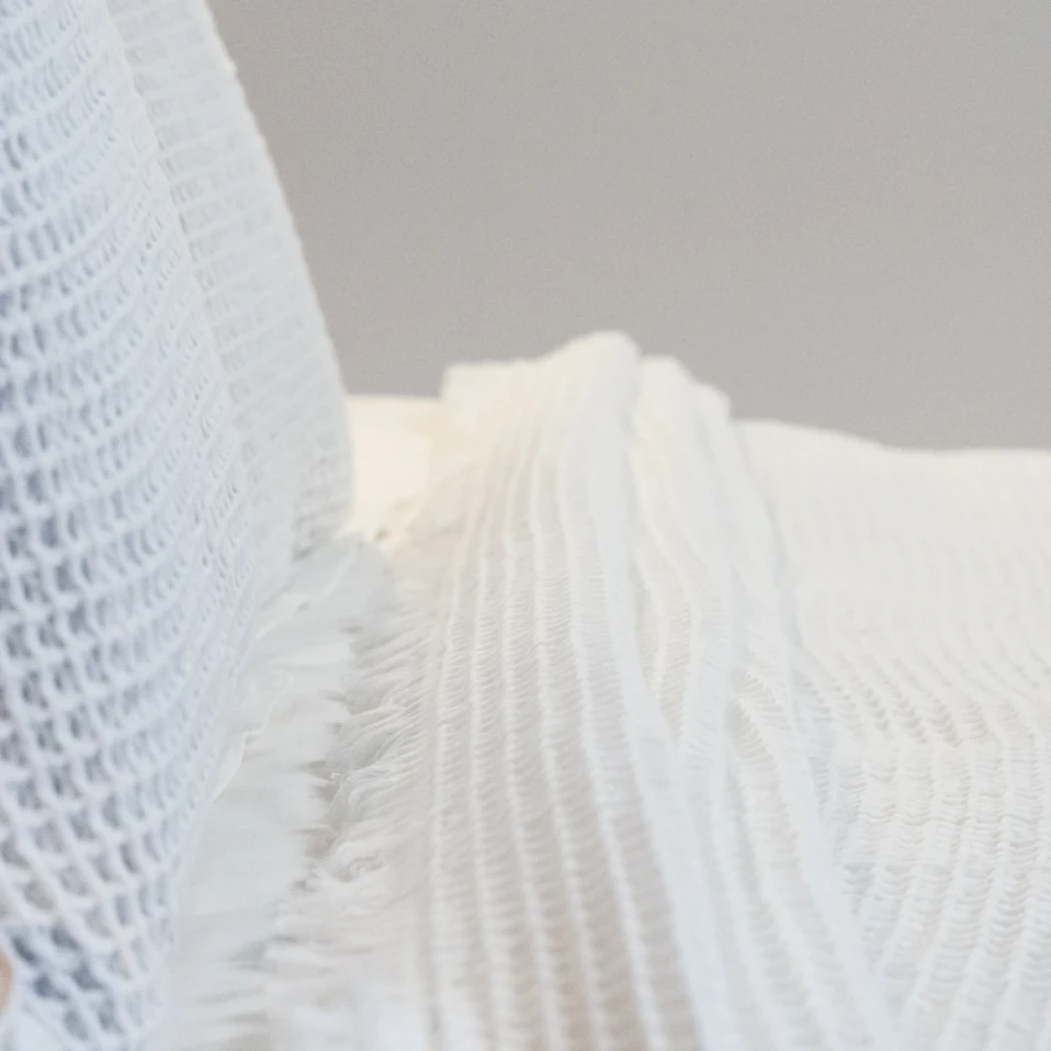 Terra Petek Dokulu Çift Kişilik Yatak Örtüsü Beyaz 220x240 cm - 2
