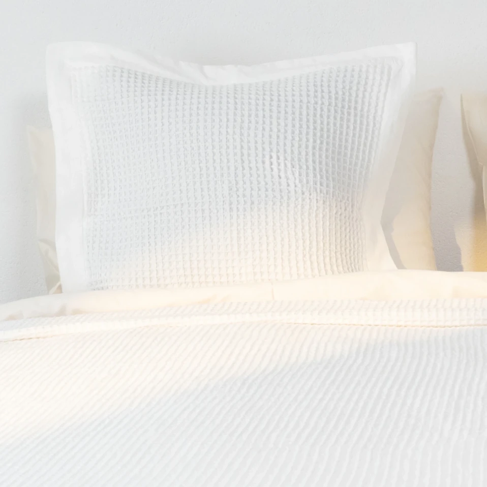 Terra Petek Dokulu Çift Kişilik Yatak Örtüsü Beyaz 220x240 cm - 3