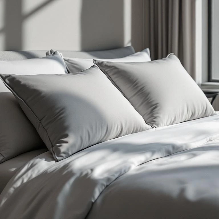 Soho 200 TC Pamuk Perkal Yastık Kılıfı Gri - Qua Home