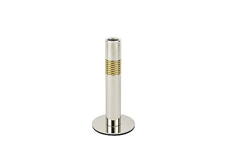 Yumi Metal Mumluk Silver Gold 9x19 Cm - Qua Home