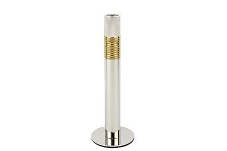 Yumi Metal Mumluk Silver Gold 9x26 Cm - Qua Home